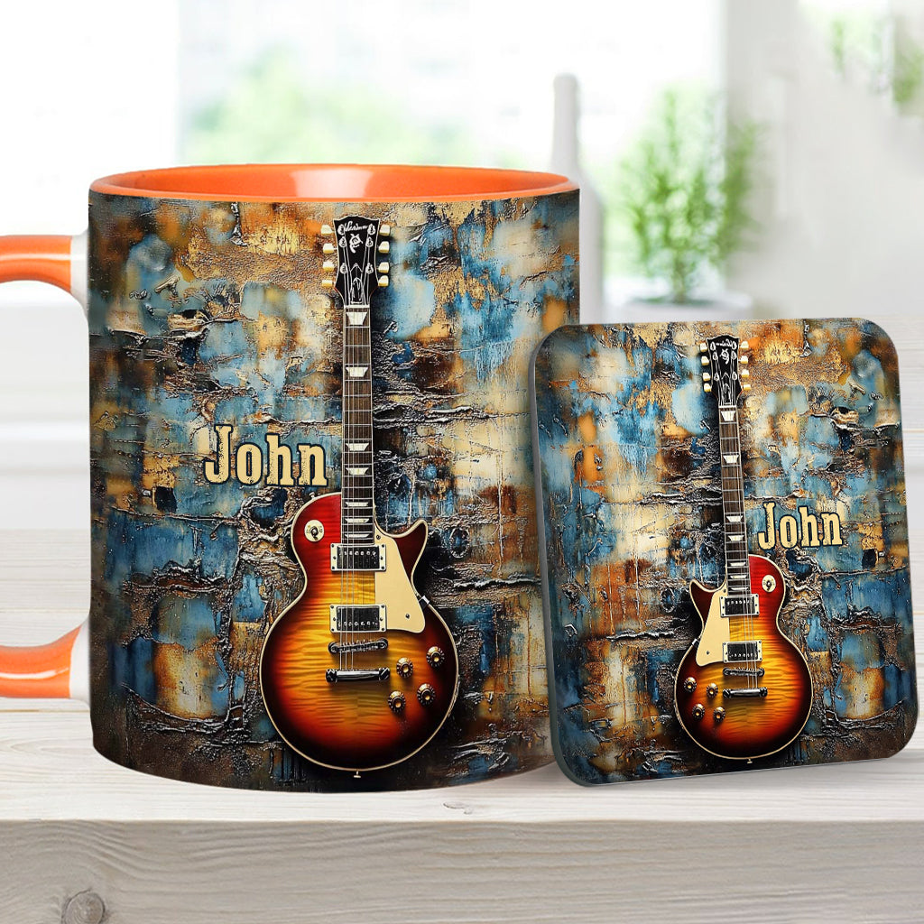 Mug personnalisé à motif guitare électrique vintage