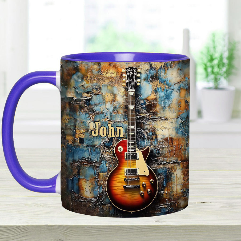 Mug personnalisé à motif guitare électrique vintage