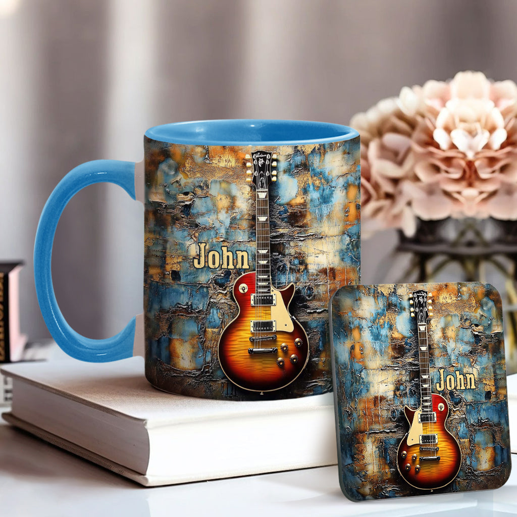 Mug personnalisé à motif guitare électrique vintage