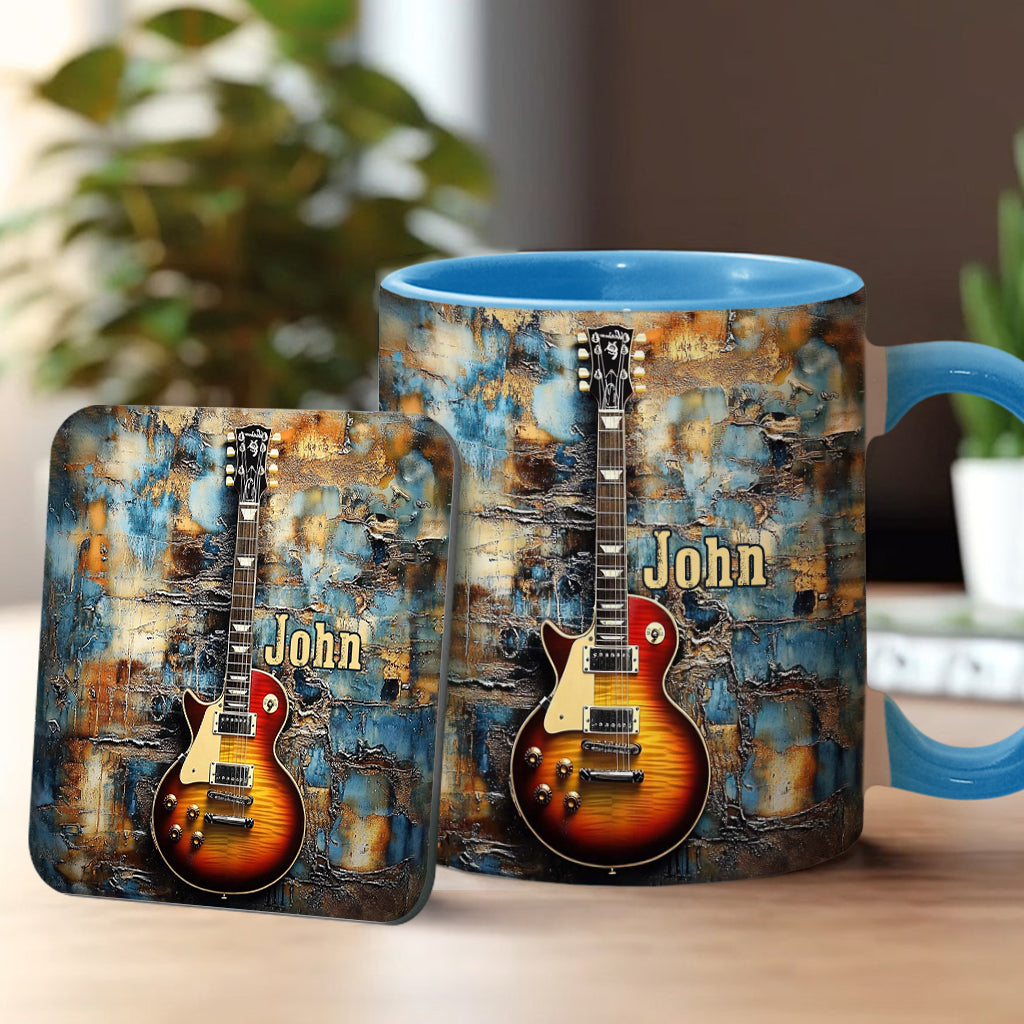 Mug personnalisé à motif guitare électrique vintage