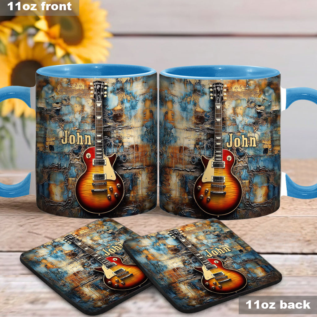 Mug personnalisé à motif guitare électrique vintage