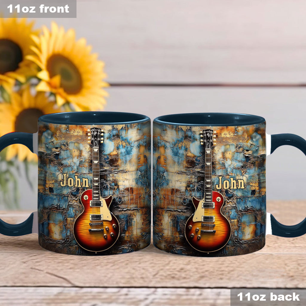 Mug personnalisé à motif guitare électrique vintage