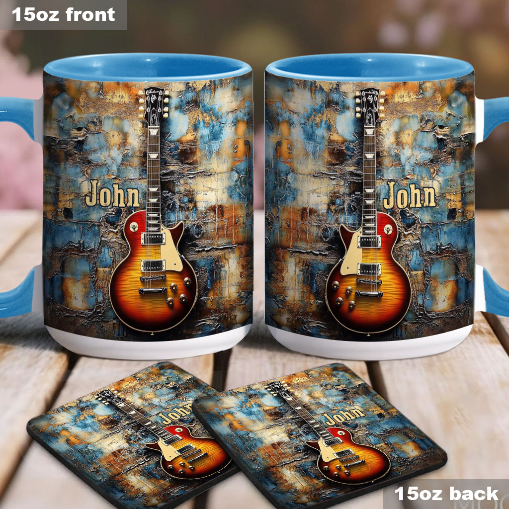 Mug personnalisé à motif guitare électrique vintage