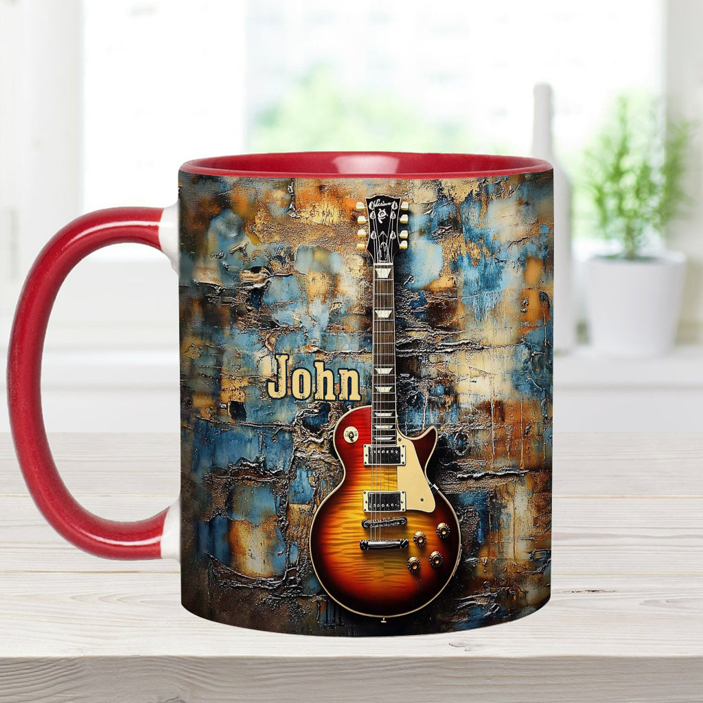Mug personnalisé à motif guitare électrique vintage