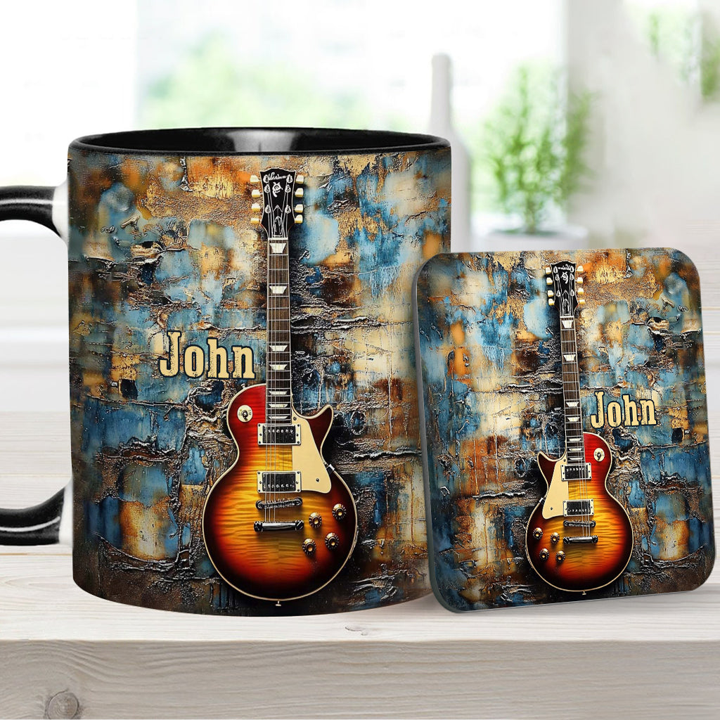 Mug personnalisé à motif guitare électrique vintage
