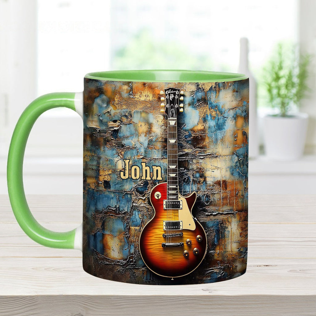Mug personnalisé à motif guitare électrique vintage