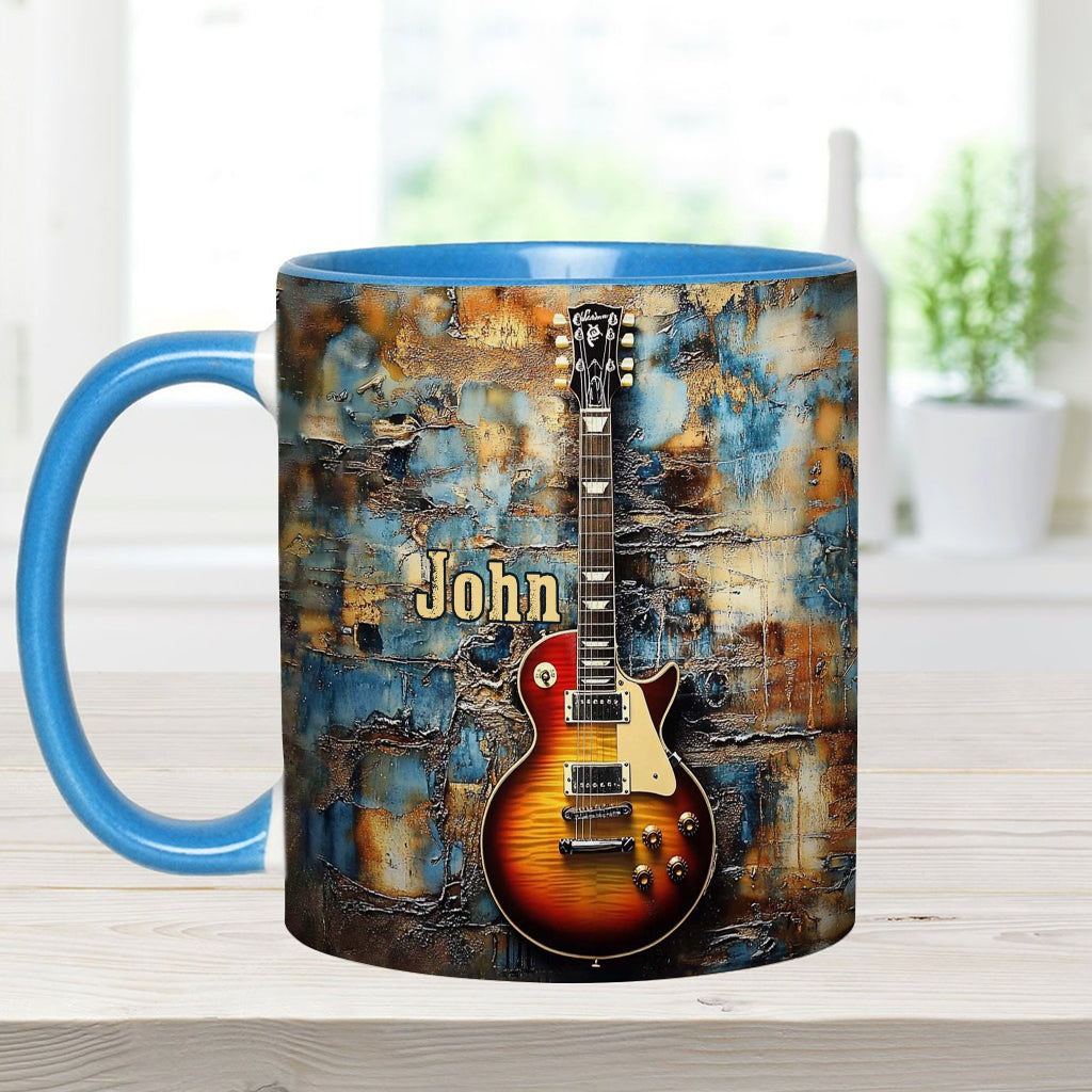 Mug personnalisé à motif guitare électrique vintage