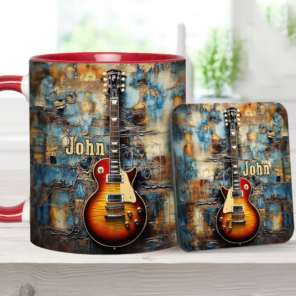 Mug personnalisé à motif guitare électrique vintage