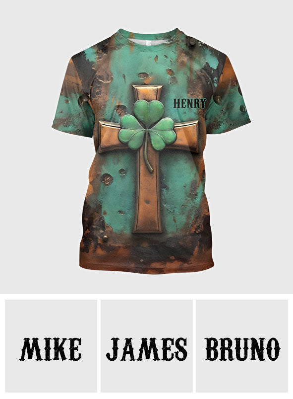 T-shirt vintage à croix irlandaise personnalisé pour la Saint-Patrick
