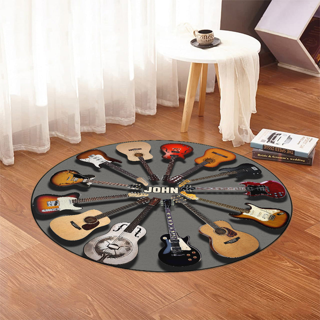 Gitarrenliebhaber - Personalisierter runder Gitarrenteppich