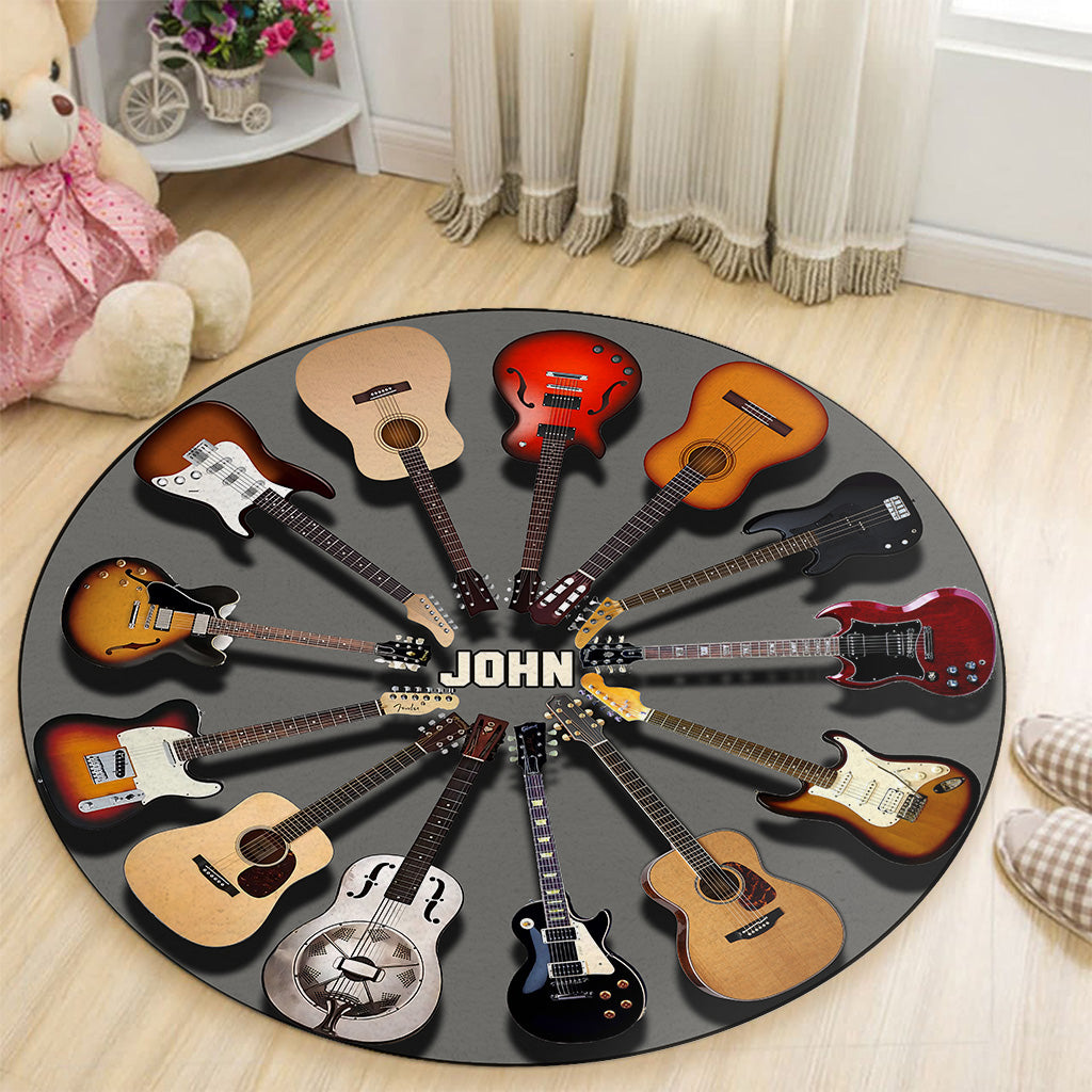 Gitarrenliebhaber - Personalisierter runder Gitarrenteppich
