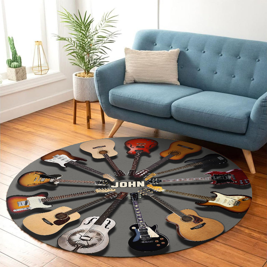 Gitarrenliebhaber - Personalisierter runder Gitarrenteppich