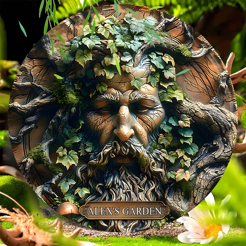 Mon jardin - Panneau métallique rond personnalisé pour le jardinage