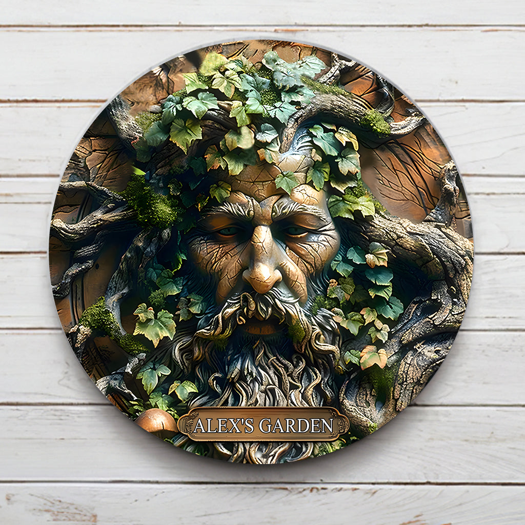 Mon jardin - Panneau métallique rond personnalisé pour le jardinage