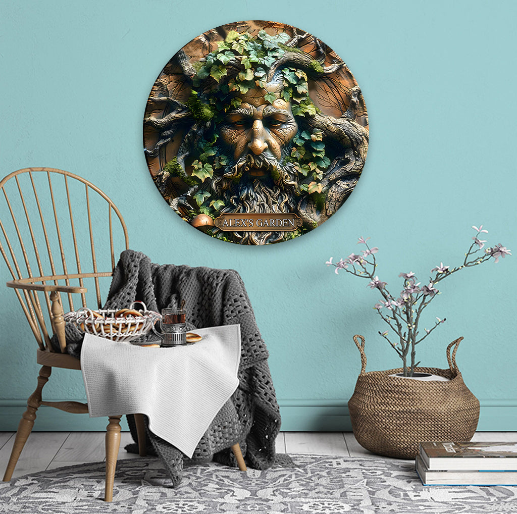 Mon jardin - Panneau métallique rond personnalisé pour le jardinage