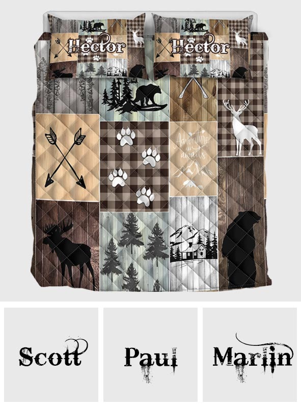 J'adore la chasse - Ensemble de courtepointe de chasse personnalisé