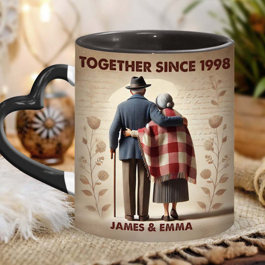 Together Since Any Year - Personalized Couple Heart Handle Mug