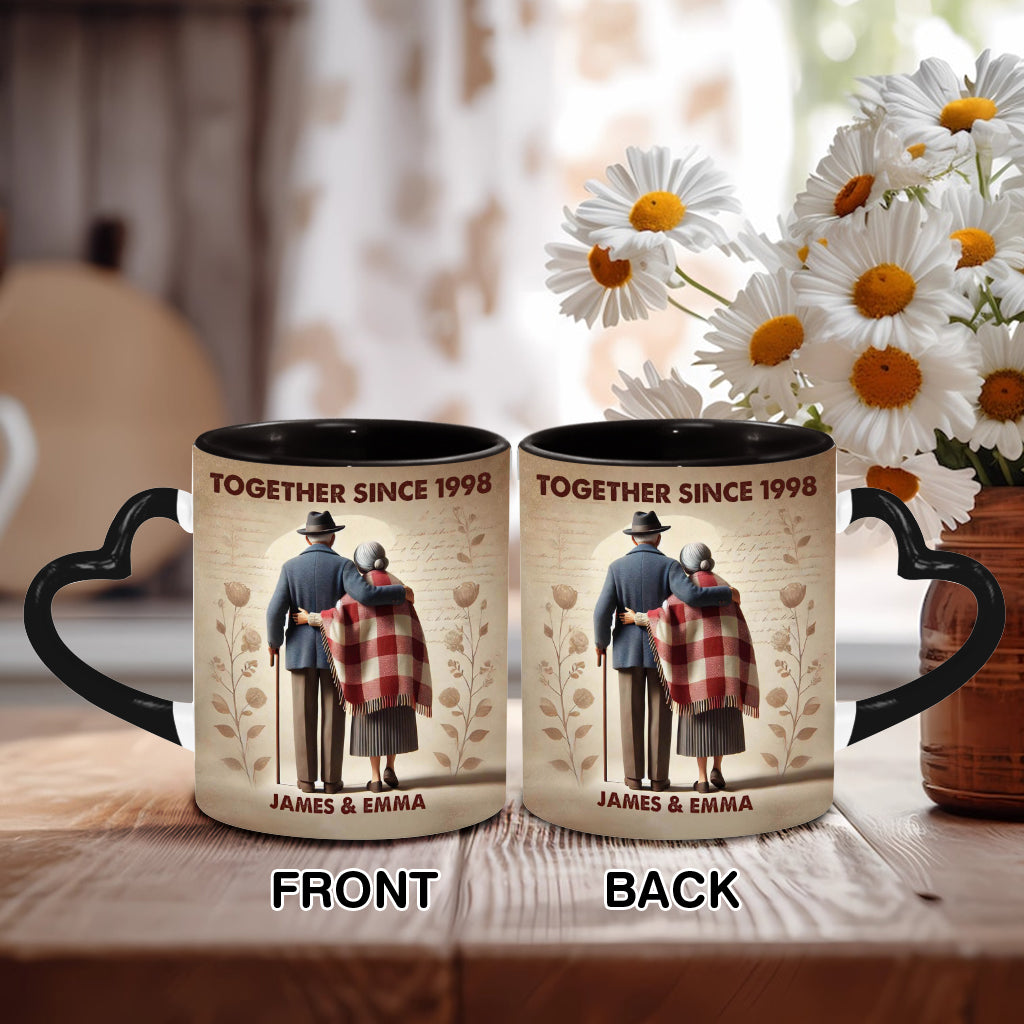 Together Since Any Year - Personalized Couple Heart Handle Mug