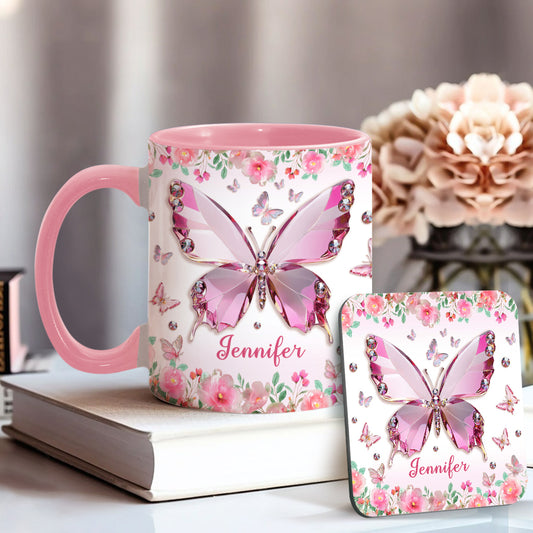 Schmetterlinge lieben – Personalisierte Tasse mit Schmetterlingsmotiv