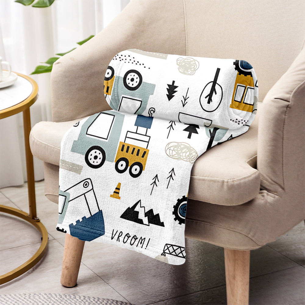 Adorables véhicules de chantier - Couverture personnalisée pour enfant