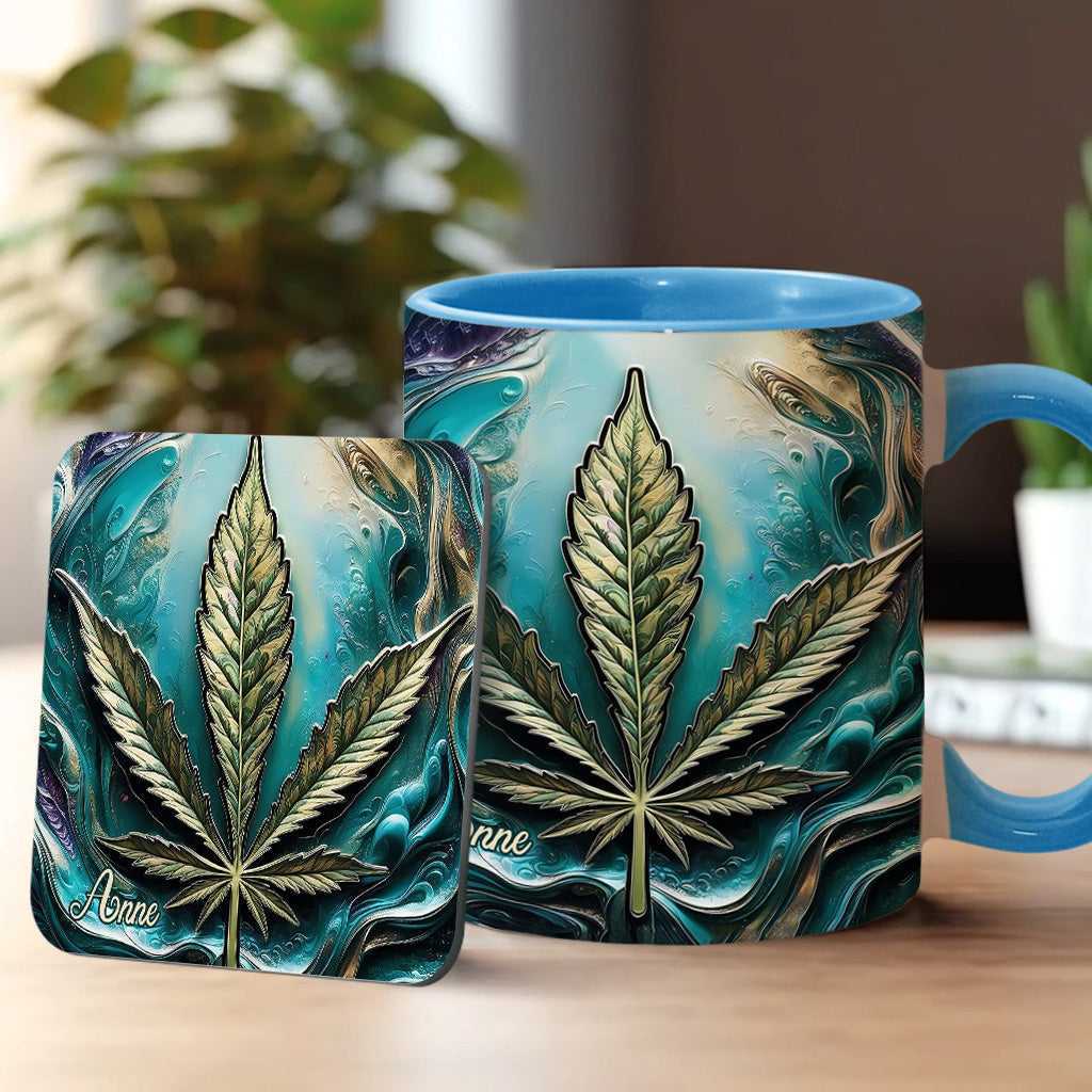 Psychedelisch - Personalisierte Tasse mit Cannabis-Motiv