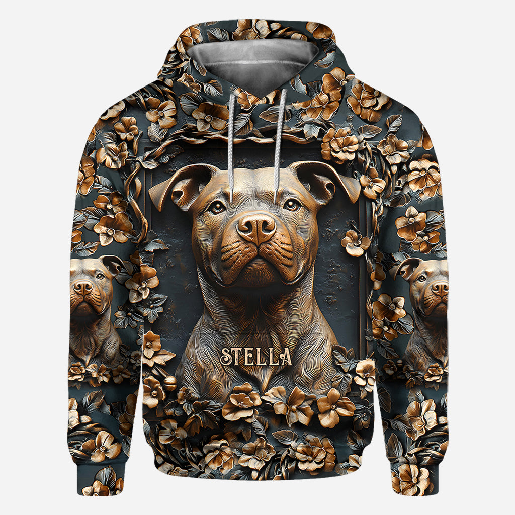 Starker Pitbull – Personalisiertes T-Shirt mit Hundemotiv