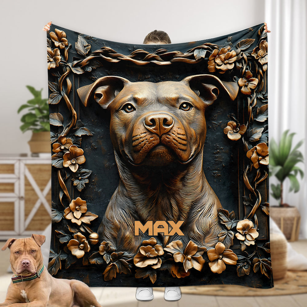 Starker Pitbull – personalisierte Hundedecke