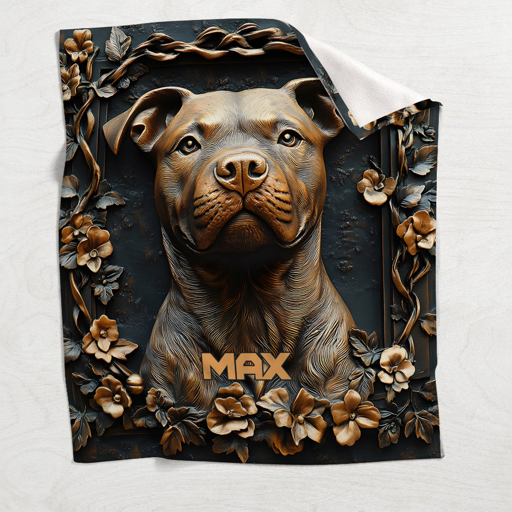 Starker Pitbull – personalisierte Hundedecke
