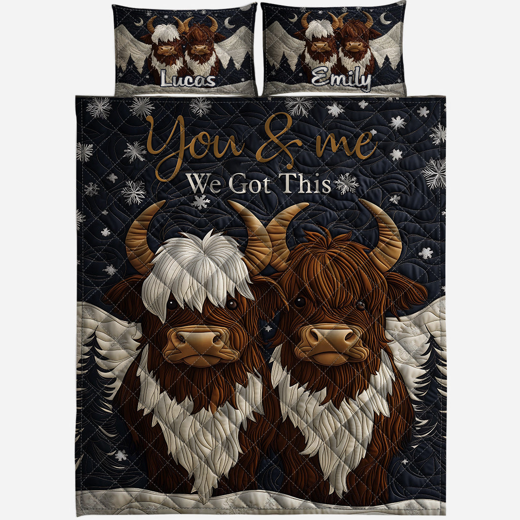 „Du und ich, wir schaffen das“ – personalisiertes Quilt-Set