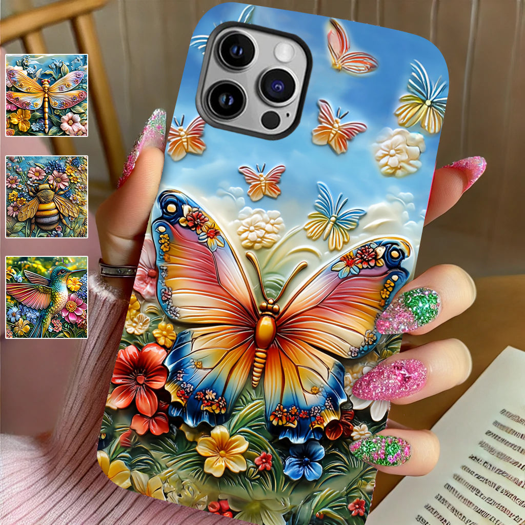 Wunderschöner Schmetterling, Biene, Libelle, Kolibri – personalisierte Handyhülle mit Schmetterlingsmotiv