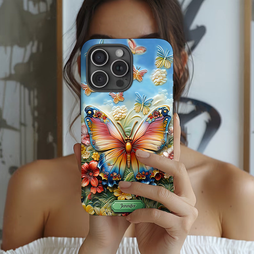 Wunderschöner Schmetterling, Biene, Libelle, Kolibri – personalisierte Handyhülle mit Schmetterlingsmotiv