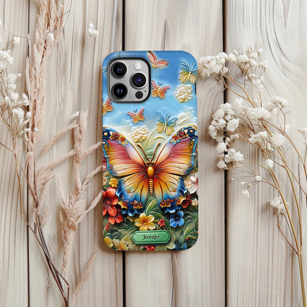 Wunderschöner Schmetterling, Biene, Libelle, Kolibri – personalisierte Handyhülle mit Schmetterlingsmotiv