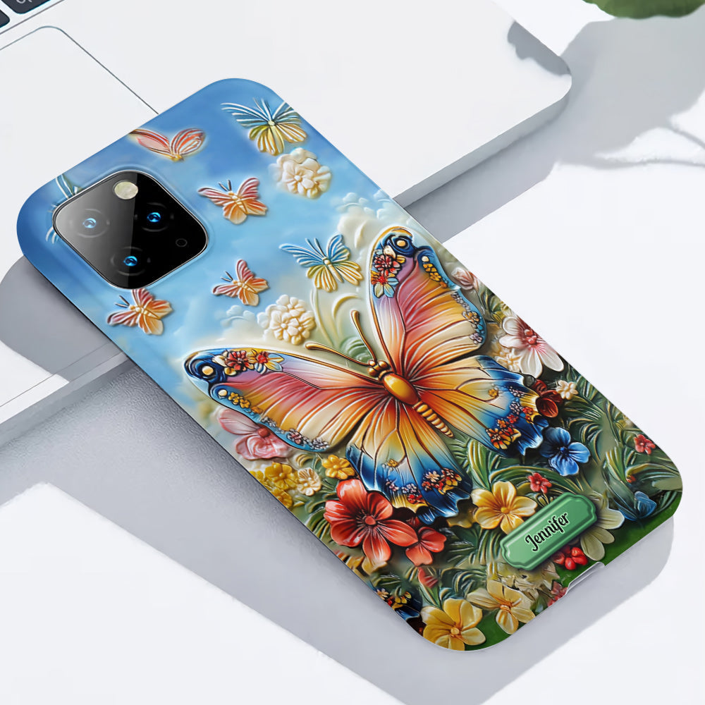 Wunderschöner Schmetterling, Biene, Libelle, Kolibri – personalisierte Handyhülle mit Schmetterlingsmotiv