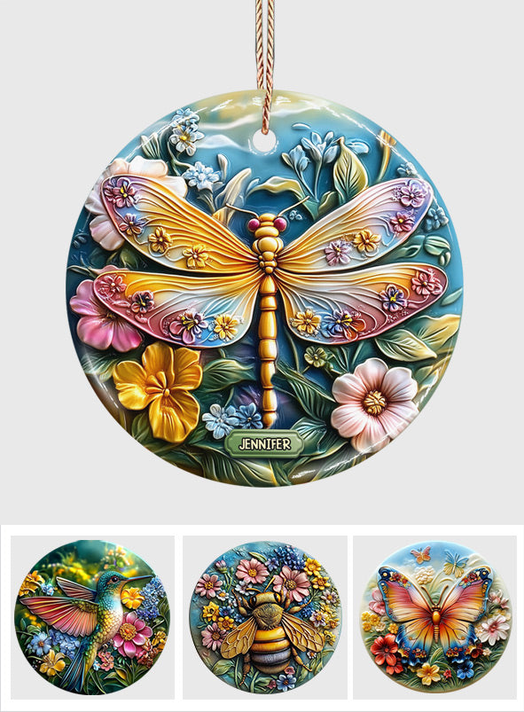 Magnifique jardin - Ornement rond en céramique personnalisé pour le jardinage
