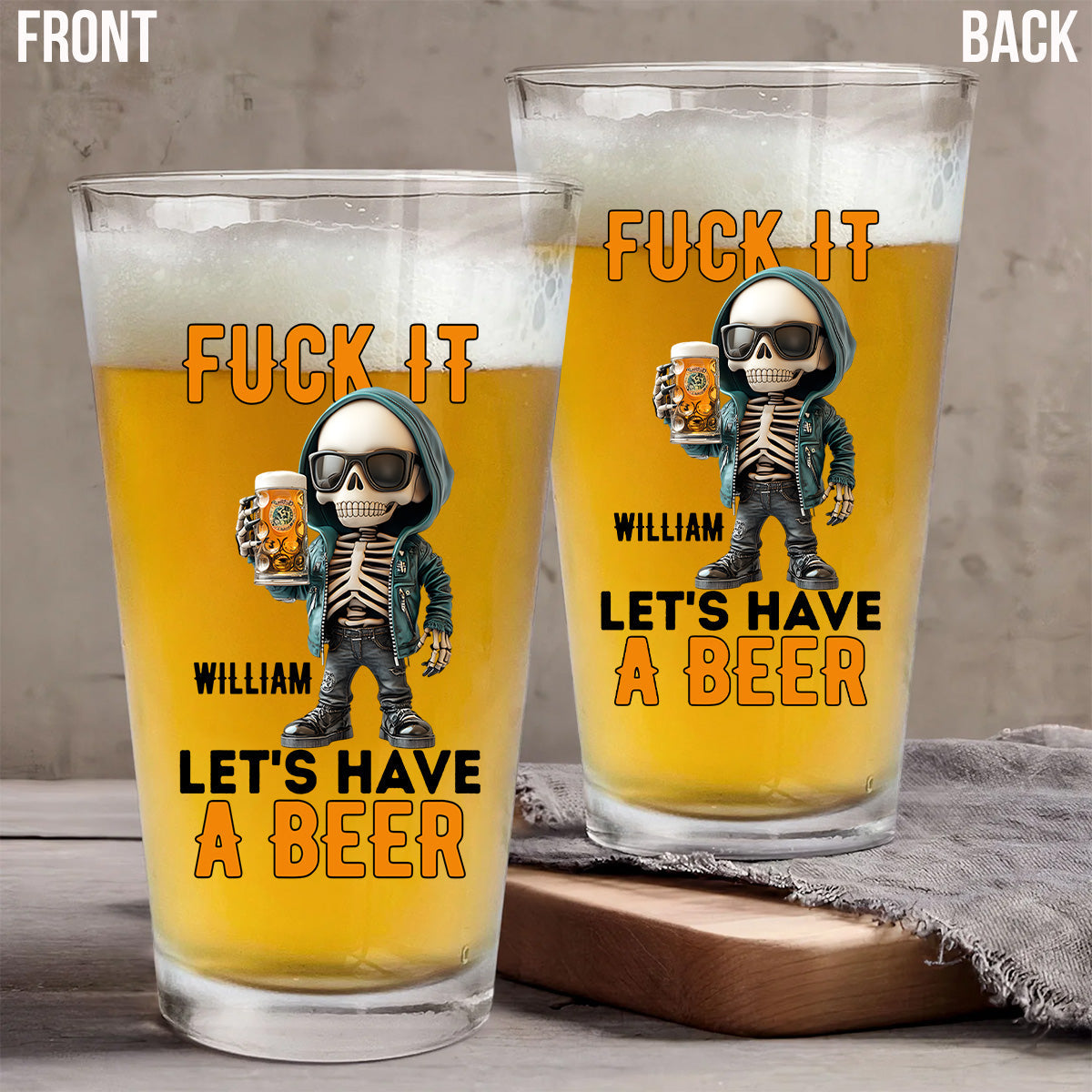 Lass uns ein Bier trinken – personalisiertes Bierglas