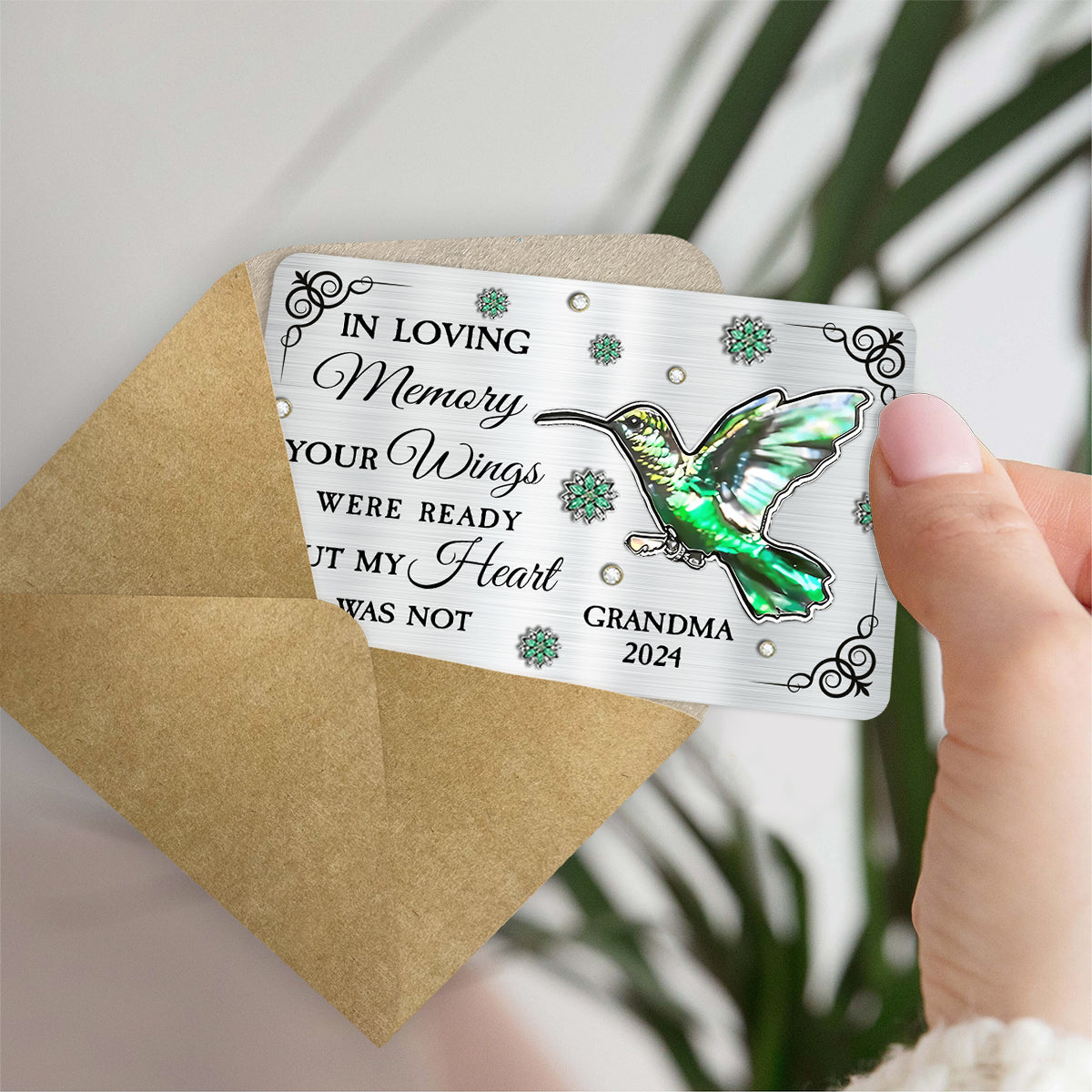 Your Wings Were Ready But My Heart Was Not - Personalized Memorial Wallet Insert Card