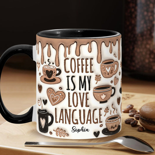 Mug personnalisé « Le café, c’est mon langage d’amour »