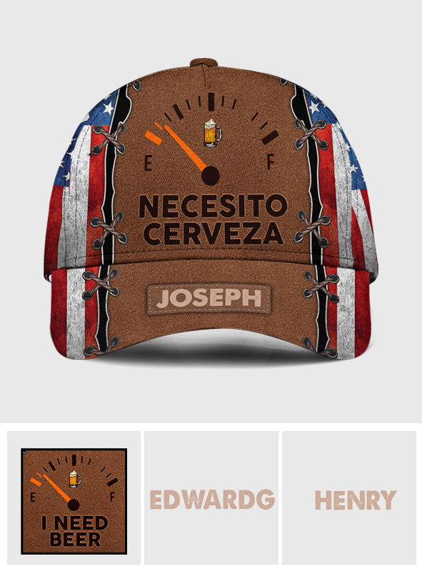 J'ai besoin de bière, Necesito Cerveza - Casquette de bière classique personnalisée