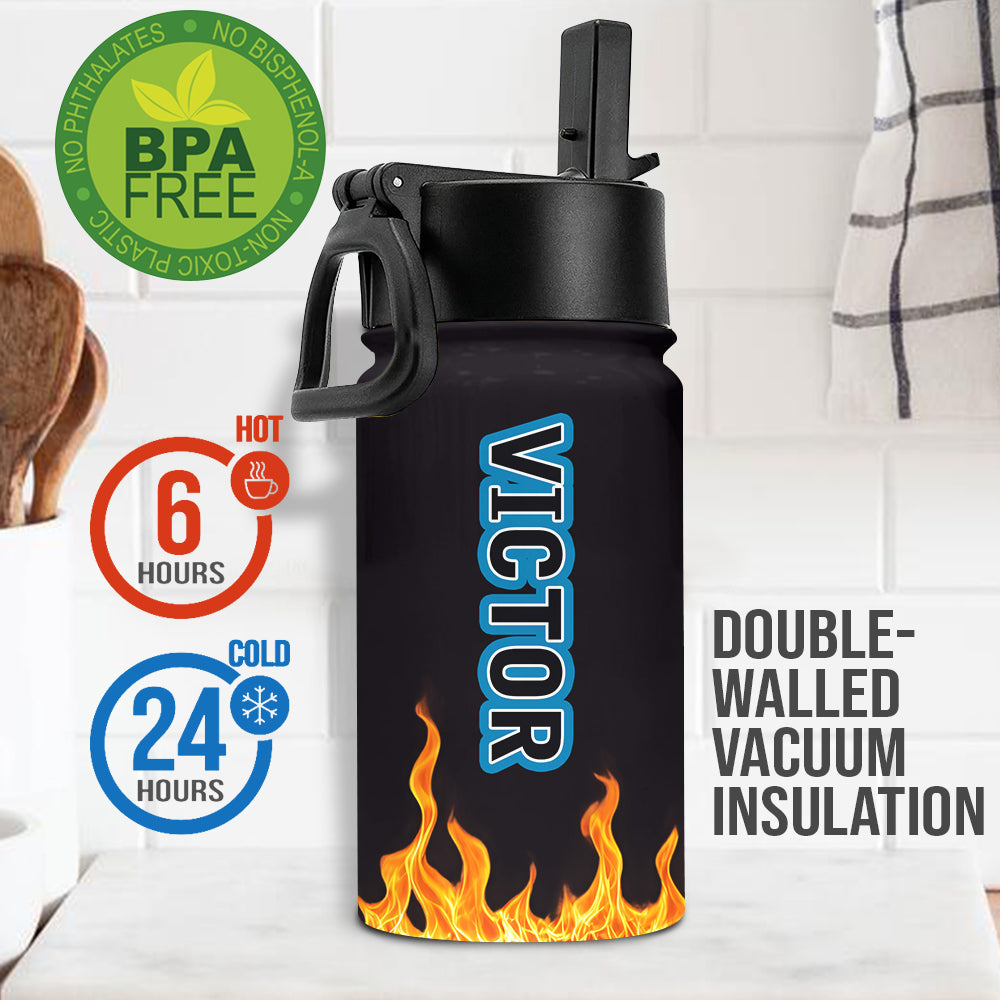 Coole Wasserflasche mit Monstertruck-Motiv für Jungen – Personalisierte Wasserflasche für Kinder
