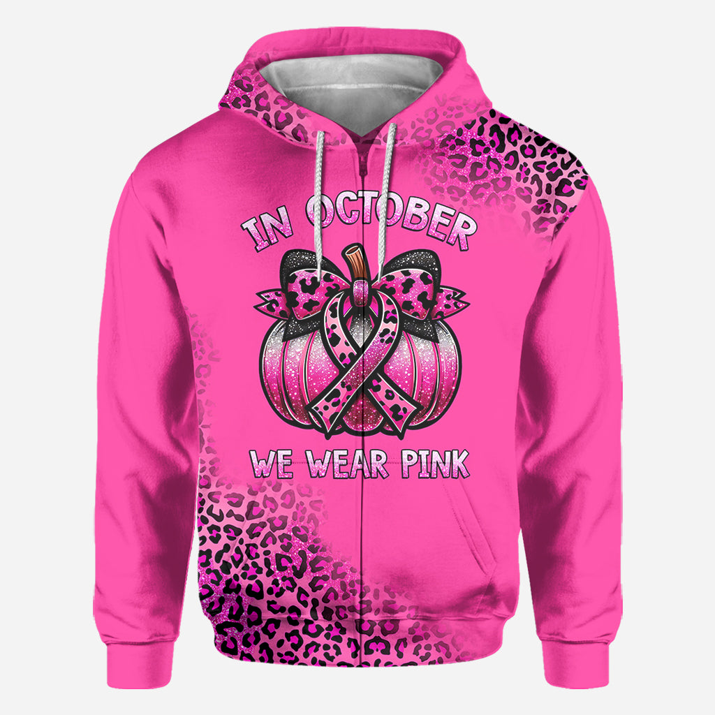 In October We Wear Pink - Breast Cancer Awareness All Over Shirt