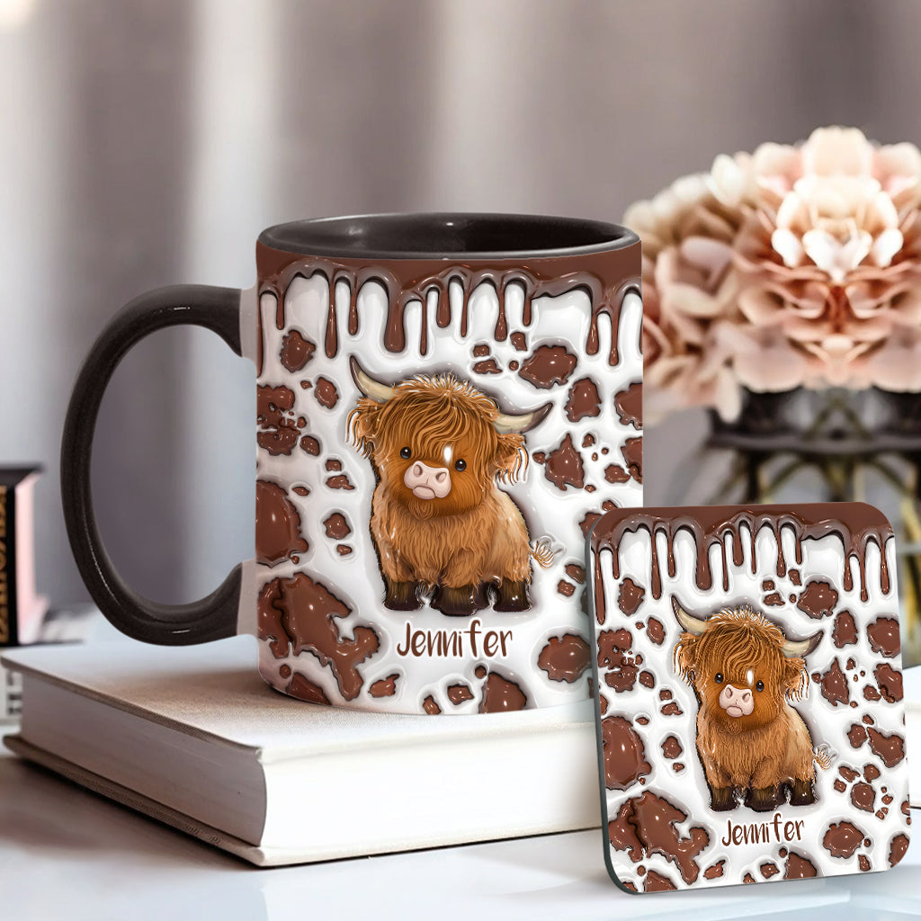 Mug personnalisé « Juste une fille qui aime les vaches des Highlands »