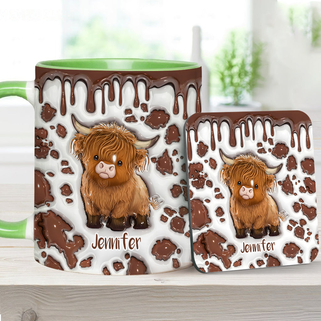Mug personnalisé « Juste une fille qui aime les vaches des Highlands »