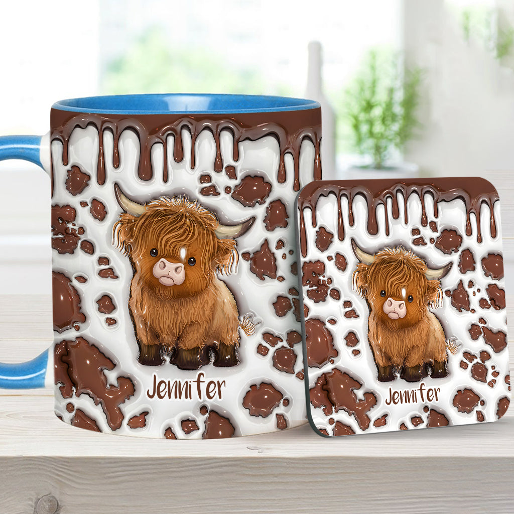 Mug personnalisé « Juste une fille qui aime les vaches des Highlands »