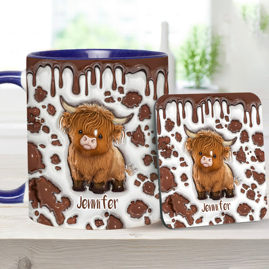 Mug personnalisé « Juste une fille qui aime les vaches des Highlands »