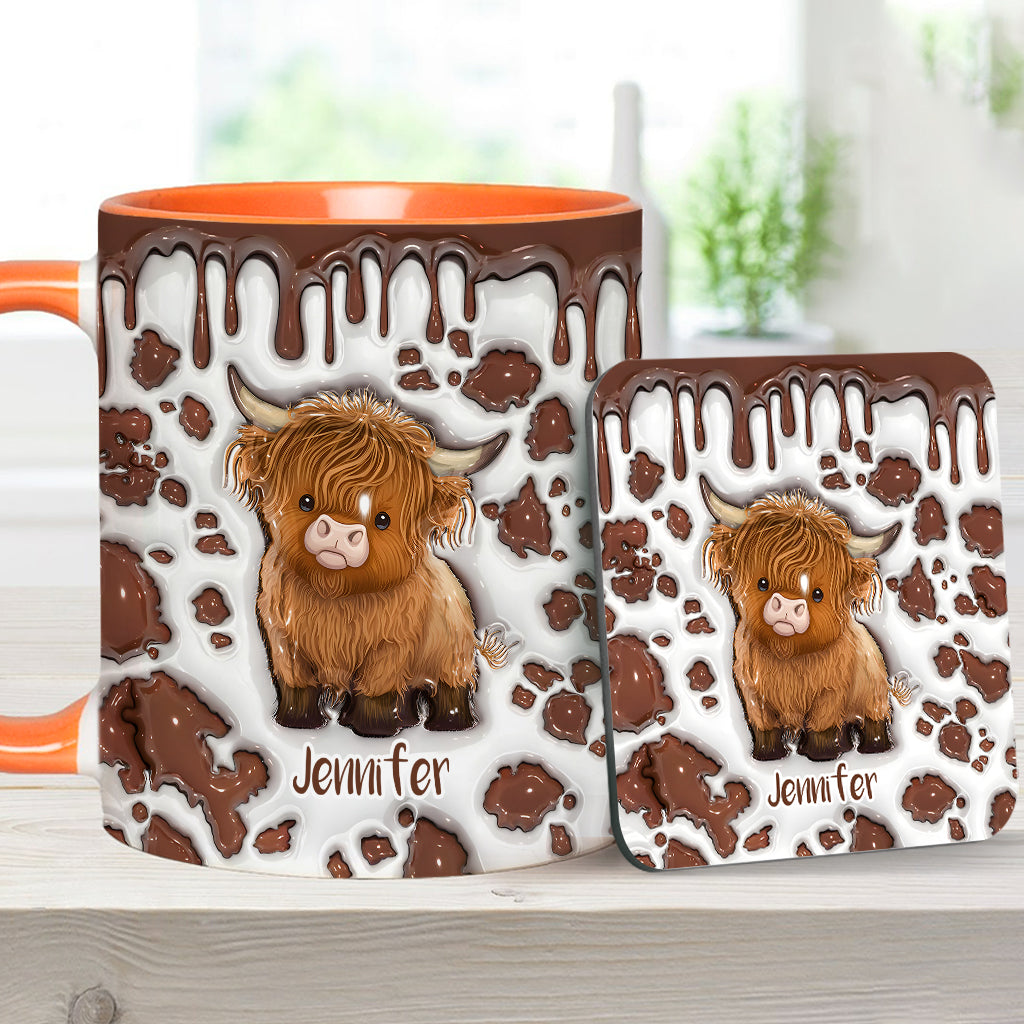 Mug personnalisé « Juste une fille qui aime les vaches des Highlands »