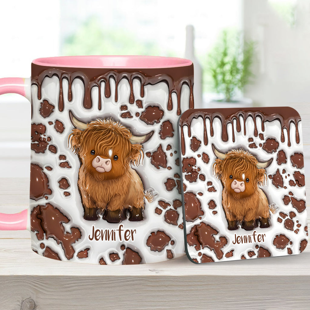 Mug personnalisé « Juste une fille qui aime les vaches des Highlands »