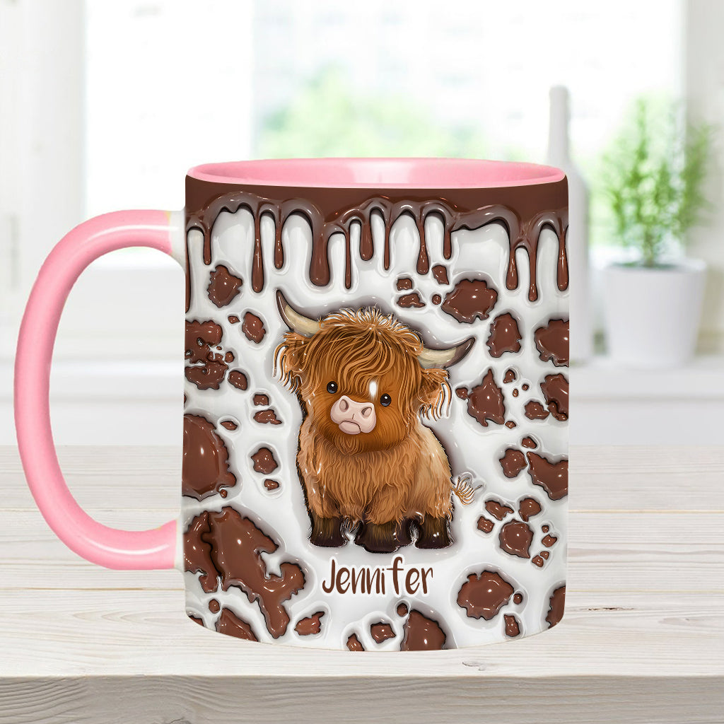 Mug personnalisé « Juste une fille qui aime les vaches des Highlands »