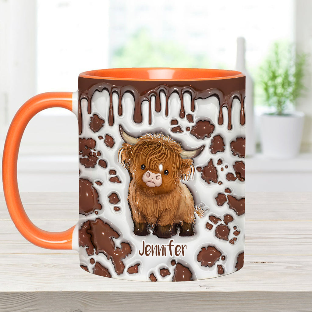 Mug personnalisé « Juste une fille qui aime les vaches des Highlands »