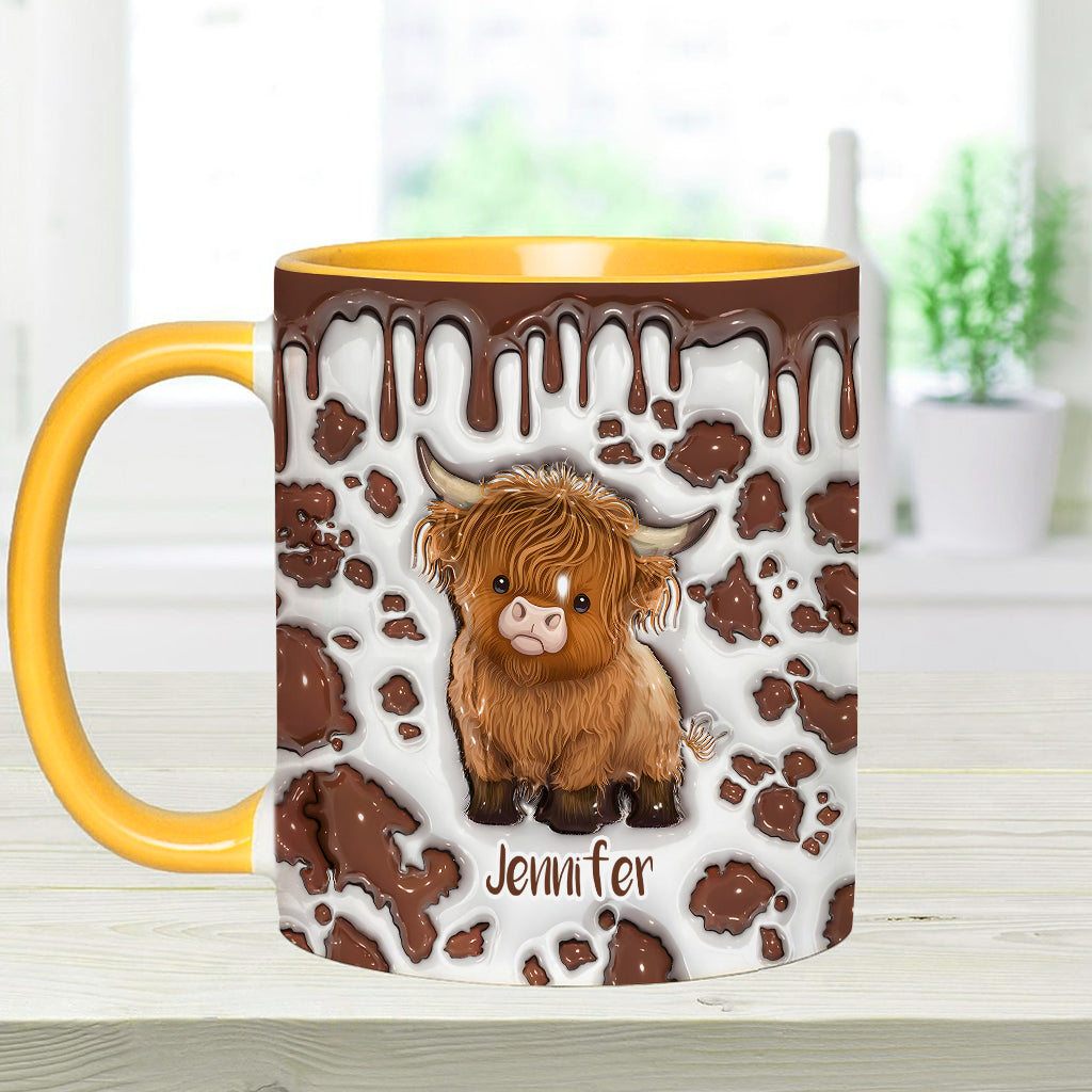 Mug personnalisé « Juste une fille qui aime les vaches des Highlands »
