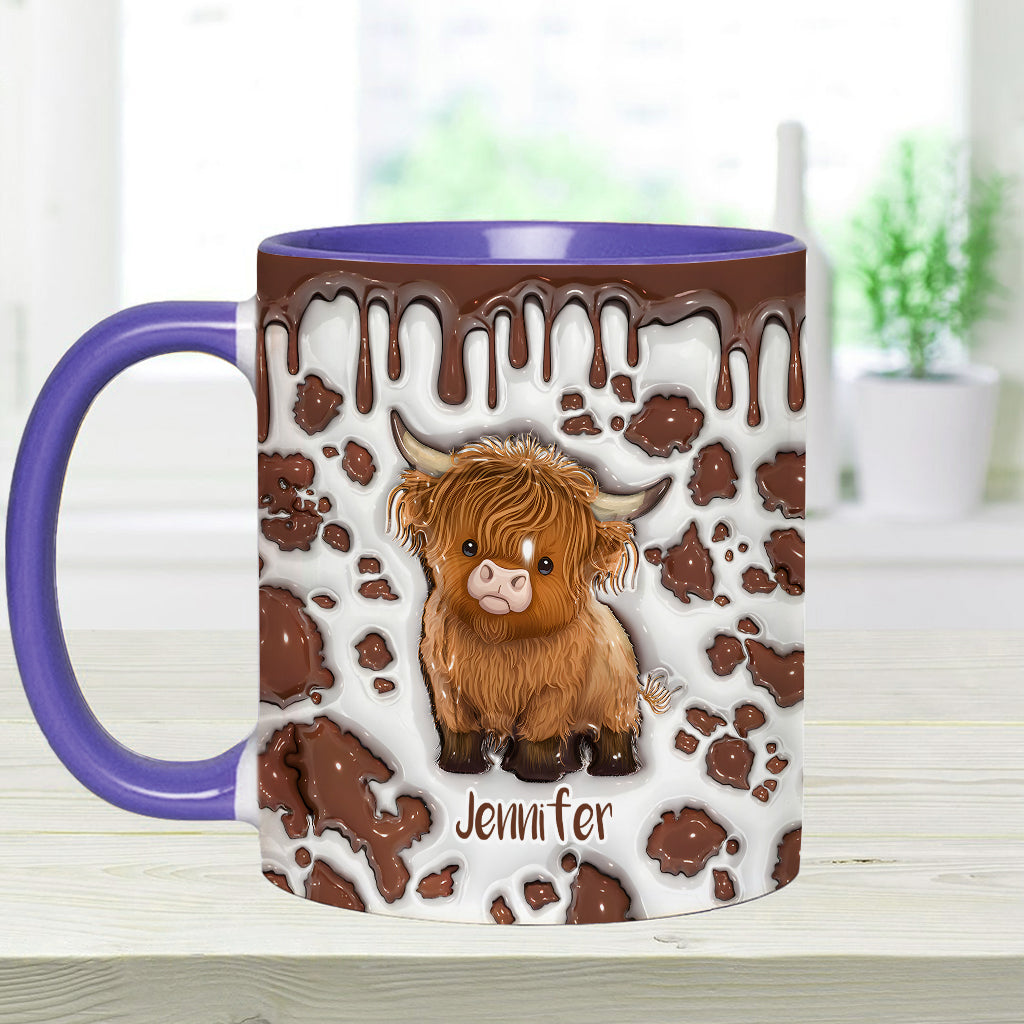 Mug personnalisé « Juste une fille qui aime les vaches des Highlands »